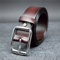 WESTERN AUSPICIOUS Belt Men Cow Leather Designer Belts With Stainless Steel Buckle Quality Belts Cummerbunds Belts