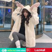 XIANG NIAN NI women s coat 2023 Winter Rabbit Ears Plush Fur Top Cute