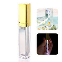 Rong Rong shop เครื่องสำอางเปล่า DIY ลิปกลอสขวดสีดำ/เงินสแควร์ Lip GLOSS Tube พร้อม LED Light Mirror labial glair bottle 7ml