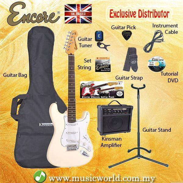 ENCORE EBPE6VW White Electric Guitar Package Starter Pack Electric