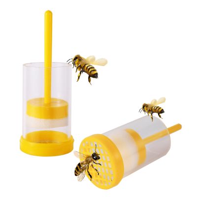 ；【‘； Bee Catcher Yellow Plastic Farm Marker Bottle Plunger Plush Beekeeper Tool Portable Bee Catching Инструменты Для Пчеловодства