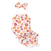 pudcoco Infant Newborn Baby Girls 3Pcs Summer Outfits, Floral Print Spaghetti Strap Romper + Shorts + Headband Set 0-18M  by Hs2023