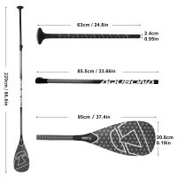Nsbk53eemmt พายเรือคาร์บอนไฟเบอร์แบบปรับได้3ชิ้น " - 87.4" ใบพายบอร์ดสแตนด์​อัพพายเรือลอยน้ำที่มีน้ำหนักเบา