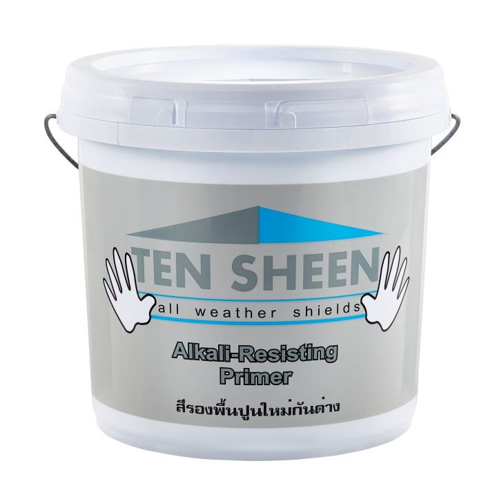 Ten Sheen All Weathers Shields Alkali-Resisting Primer เทนชีน สีรองพื้นปูนใหม่กันด่าง และ ปูนเก่า