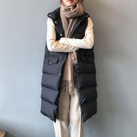 2021 Women Winter Vest Coat Stand Collar Women Long Vest Warm Women Tops Vest Chaleco Mujer Gilet Casaco Feminino