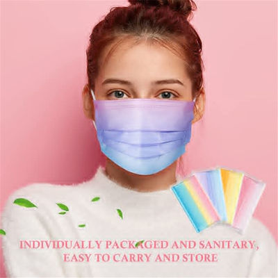 MUS 50/60 Pcs Adults Disposable Face Mask 3Ply Earloop Protective Breathable Covering With Design Breathable