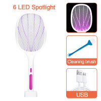 Electric Fly Zapper Racket Mosquito Swatter Killer Trap Racket with UV Light Rechargeable LED Lamp Summer Anti Insect Bug Zapper