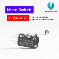 ไมโครสวิทซ์ 3ขา micro switch ลิมิตสวิทซ์ก้านยาวมีล้อ  V-156-1C25 PPElectric