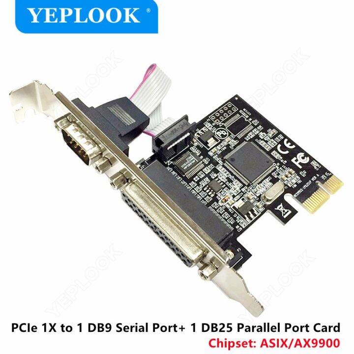 PCIe 1X to 1 Port DB9 RS232 Serial Port + 1 Port DB25 Parallel Port