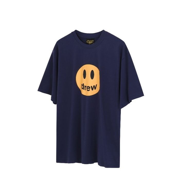 drew-house-classic-smiley-print-pure-cotton-oversized-casual-short-sleeved-round-neck-t-shirt-for-men-and-women