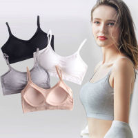 Pure Cotton Sports Pure Color Without Underwire Sports lette Underwear Women Casual Gym Seamless s for Female