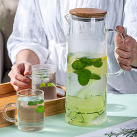 ML Thickened Glass Pot Water Kettle Cup Coffee Drink Milk Teapot with Cover Handle Heat Resistant Transparent Drinkware