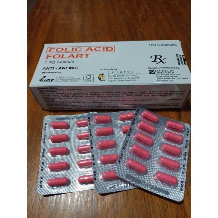 Folic Acid Folart 5mg capsule (Sold 10 pcs per banig) | Lazada PH
