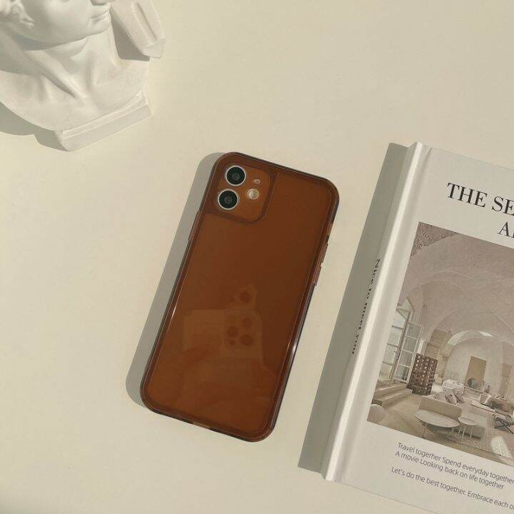 เคสโทรศัพท์มือถือ-ซิลิโคน-tpu-ใส-เรียบง่าย-4-สี-สําหรับ-iphone-case-11-12-13-14-pro-max-plus