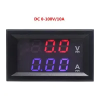 เครื่องตรวจจับแรงดันไฟฟ้า DC 0-100V 50A 100A,โวลต์มิเตอร์แอมป์มิเตอร์ดิจิตอลเกจวัดกระแสหน้าจอคู่