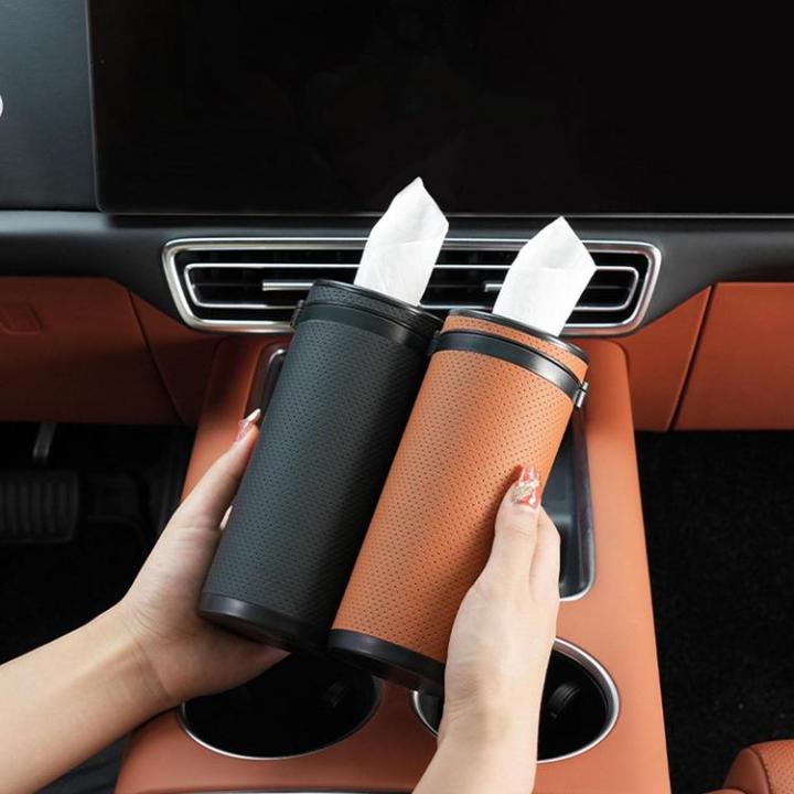 car-tissue-cylinder-holder-round-container-dispenser-tube-for-auto-wear-resistant-faux-leather-with-safety-hammer-design-newcomer