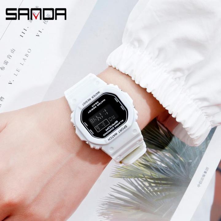 sanda-สีขาวแฟชั่นผู้หญิงนาฬิกากันน้ำ-led-นาฬิกาดิจิตอลสำหรับหญิงนาฬิกาสุภาพสตรีกีฬานาฬิกาข้อมือ-rel-gio-feminino-293