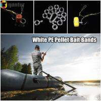 GANTUR 30pcs ของใหม่ อีลาสติก เปลหามของ Baitbands สายรัดเม็ดพลาสติก PE สีขาว อุปกรณ์ตกปลาแท็กเกิล เหยื่อเม็ดพลาสติก