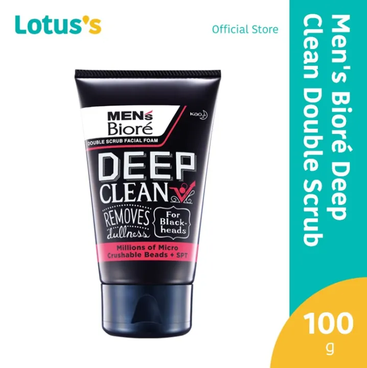 Men's Bioré Deep Clean Double Scrub Facial Foam (100g) | Lazada