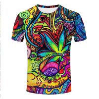 2023 Newmen ผู้หญิง3d พิมพ์ T เสื้อที่มีสีสัน Trippy ฤดูร้อนแฟชั่น Tshirt Hip Hop พิมพ์ช้าง Psychedelic Tee Tops