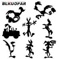 BLKUOPAR สติกเกอร์รถภาพเงาหมาป่าไวล์โคโยตี้กันน้ำได้สเกตบอร์ดรูปสัตว์การ์ตูนกราฟิกสุดฮา