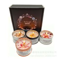 Scented candles window tins dried flower scented candles lavender jasmine rose fragrance optional retail