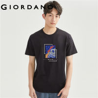 GIORDANO Men ARTAND Series T-Shirts Crewneck 100% Cotton Comfort Tshirts Fashion Print Short Sleeve Casual Summer Tee 91092302