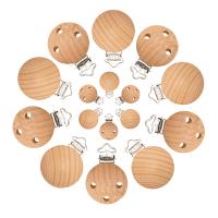 Mabochewing 20pcs 30mm 35mm Fast Free Shipping Natural Beech Wood Clips for Baby Mobile Chewing Pacifier Chain Clips Pins Tacks