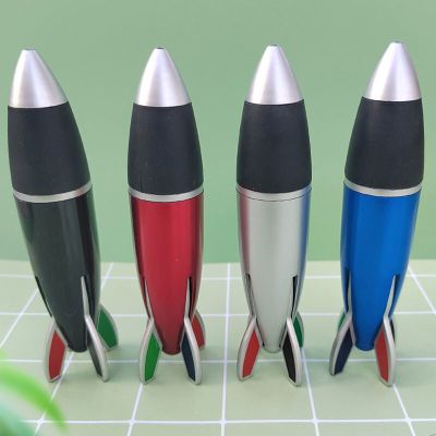 Creative 4in1 Color Retractable Rocket Ballpoint Pen 1.0mm Tip For Office School Writing Signature Ball Pen Stationery Kids Gift Pens