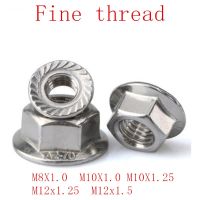 [A TOOL] 5-10Pcs DIN6923 M8x1.0 M10x1.0 M10x1.25 M12x1.25 M12x1.5ด้าย FlangedNut Flange Nuts