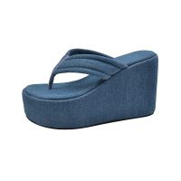 Summer Slippers Women Wedges Sandals Super High Heels Ladies Fashion Flip Flops Cute Bowknot Female Party Shoes Plus Size Slides