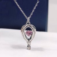 Swarovski Outlet Beating Heart Dream Hot Air Balloon Necklace Womens Silver Platinum Rose Gold Clavicle Chain 【SSY】