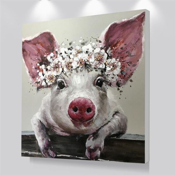cute-pig-animal-oil-canvas-painting-modern-posters-and-prints-wall-art-nordic-picture-for-living-room-home-decoration-cuadros