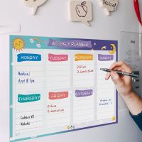 Kids Magnetic Soft Whiteboard Fridge Magnet Stickers Erase Calendar Writing Teaching Week Planner White Drawing Board A3 Size