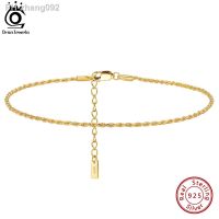 ORSA JEWELS 1.5mm Rope Chain Anklets for Women 925 Sterling Silver Summer Beach Anklets Adjustable Foot Chains Jewelry SA34