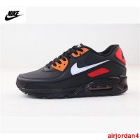 2023 HOT Original✅ NK* Ar* IMaix- 90 Esential- R Cushion All Game Casual Breathable Shock Absorption Running Shoes Fashion Sports Shoes Black Red Orange （Free Shipping）