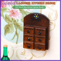 QUANSEN 1:12 dollhouse Miniature Spice Rack Holder ผนังตกแต่งเฟอร์นิเจอร์ห้องครัวรุ่น Decor ของเล่นตุ๊กตาบ้านอุปกรณ์เสริม