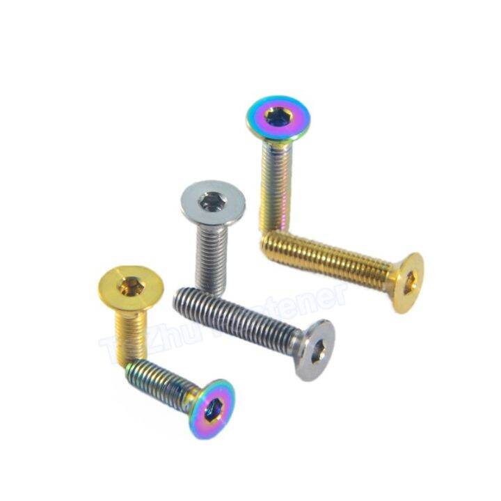 1pcs-titanium-alloy-m4-x-8-10-12-15-20-mm-allen-key-flat-countersunk-hexagon-hex-socket-head-screw-titanium-bolt-for-bicycle-car