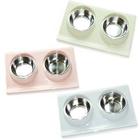 Double Dog Cat ชามอาหารสัตว์เลี้ยงสแตนเลส Feeder For Dog pet supplies