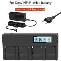 NP-F960 970 NP F970 NPF970ที่ชาร์จความเร็วสูง4แถวกับหน้าจอ LCD สำหรับ NP-F550โซนี่ NP-F770 NP-F750 NP-FM50/FM500H