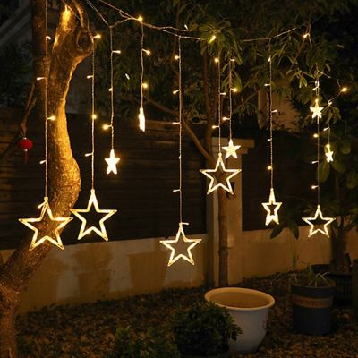 ไฟม่านรูปดาว star decoration light ไฟตกแต่งห้อง สถานที่ มี2สีให้เลือก วอร์มไวท์ / RGB  ไฟประดับตกแต่งวันเกิด งานปาร์ตี้ ไฟสร้างบรรยากาศ ทนทาน