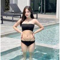 ?โปรแรง++ **พร้อมส่งBikini บิกินี่เกาะอก กางเกงสายไขว้ ผ้าร่อง2x2 เย็บ 2 ชั้น ส่งเร็ว? บิกินี่สาวอวบ