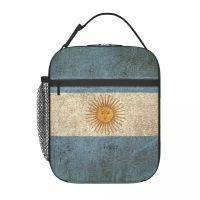 Custom Vintage Flag Of Argentina Lunch Bag Women Warm Cooler Insulated Lunch For Kids School