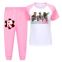 New Toddler ROBLOXing Game Pajamas Set Boys Girls Children T-Shirt Pants 2pcs Outfits Kids Baby Casual Home Wear Pyjamas suit