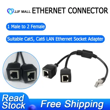 RJ45 Splitter Connectors Adapter with USB Power Cable, 1 to 2 Ethernet  Splitter Coupler Double Socket HUB Interface Contact Modular Plug Connect  Network LAN Internet Cat5, Cat5e, Cat6, Cat7 