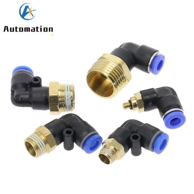 Air Pneumatic Pipe Connector 10mm 8mm 6mm 12mm OD Hose Tube 1/8 quot; 1/4 quot; 3/8 quot; 1/2 quot; BSPT Male Thread L Shape Gas Quick Joint Fitting