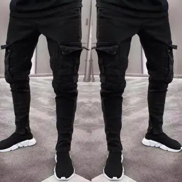 Black Skinny Cargo Pants  Mens Streetwear  Monocloth  Monocloth