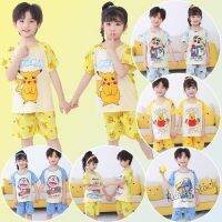 【Ready Stock】 ™♀™ C22 New Product Childrens Pajamas Boys Girls Pajamas Cartoon Summer Short-Sleeved Medium Large Children Sleepwear baju budak perempuan murah girls fashion