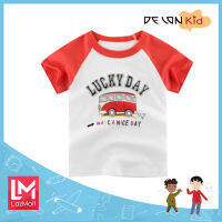 DELON KID    เสื้อยืดเด็ก ผ้าคอตตอน 100%  สินค้าพร้อมส่ง AA4028 EN1073 AA4029 AA4030 AA4031