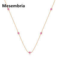 Mesembria S925 เงินสเตอร์ลิง Shining AAA Cubic Zircon คริสตัลโซ่สร้อยคอยาวเรียบง่ายเสื้อกันหนาวสร้อยคอ